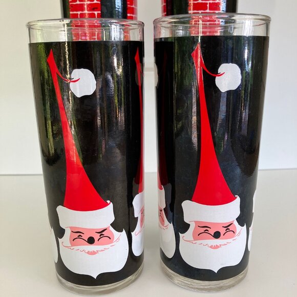 Libbey Santa and Chimney High Ball Glasses - Set of 4 - Picture 2 of 15